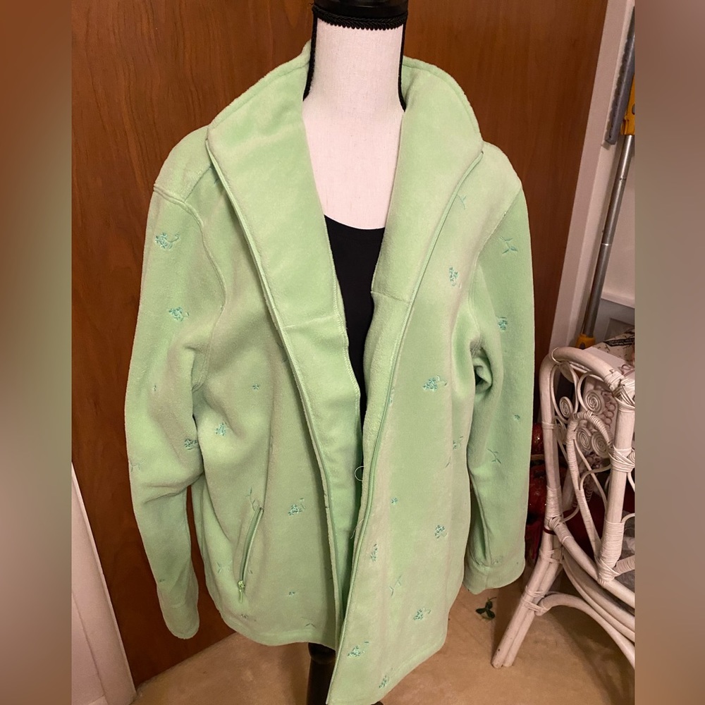 Women’s - Denim & Co, Teal Green, Fleece Jacket